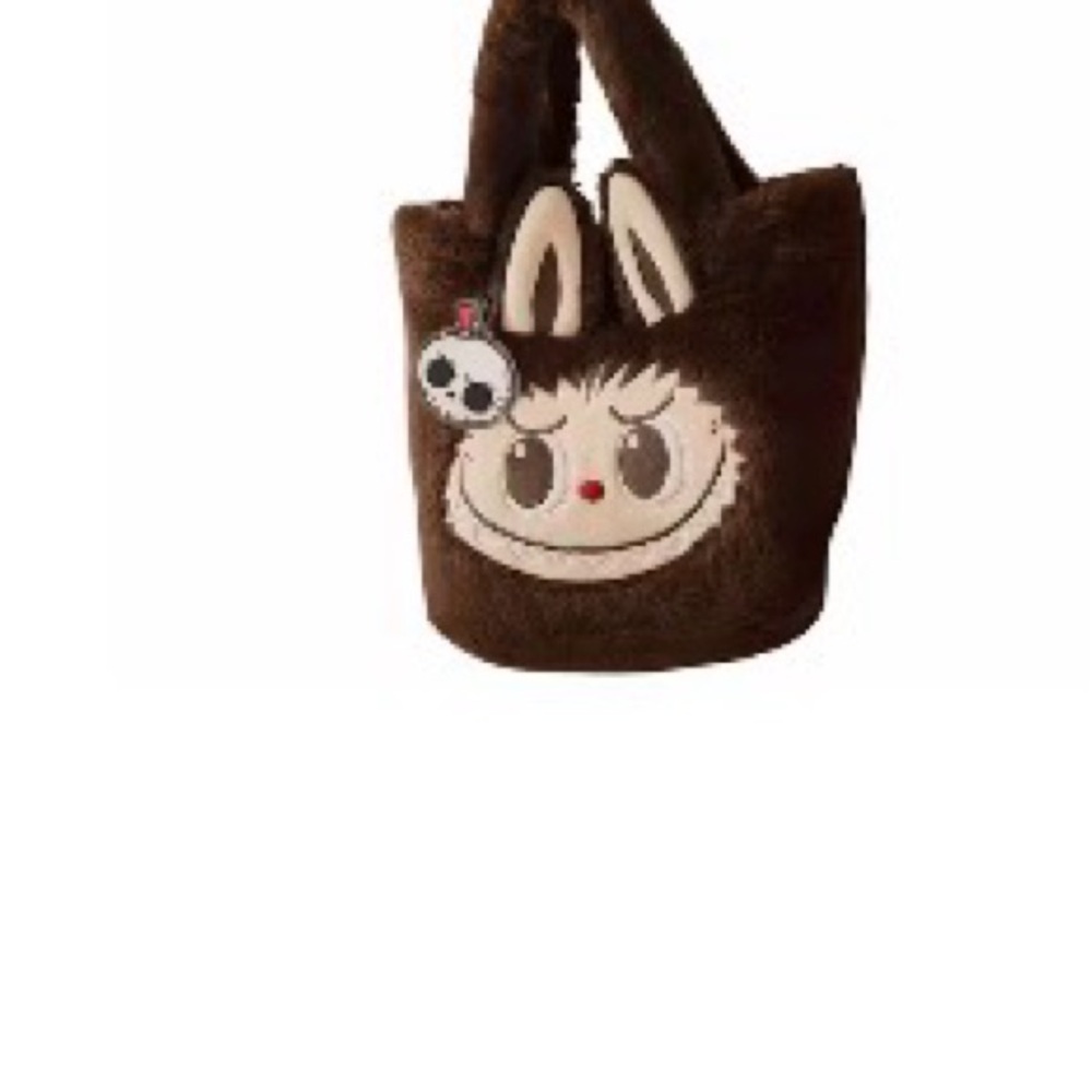 Brown Plush labubu Bag